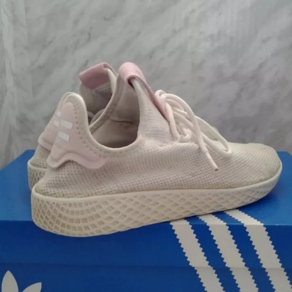 Adidas Womens PW Tennis HU Low Top Lace Up White/Pink sz 5.5 pharrell Williams - Picture 4 of 6